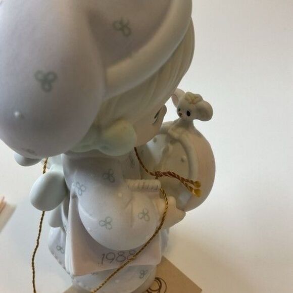 VTG NWB Enesco Precious Moments Figurine Time To Wish You A Merry Christmas - Picture 8 of 14